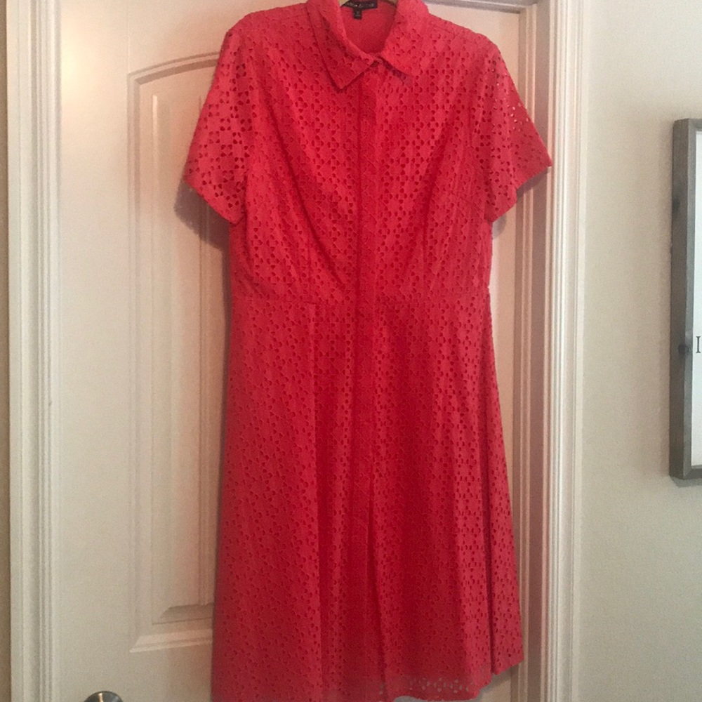 NWT Coral Eyelet Dress Preston & York - Dillards